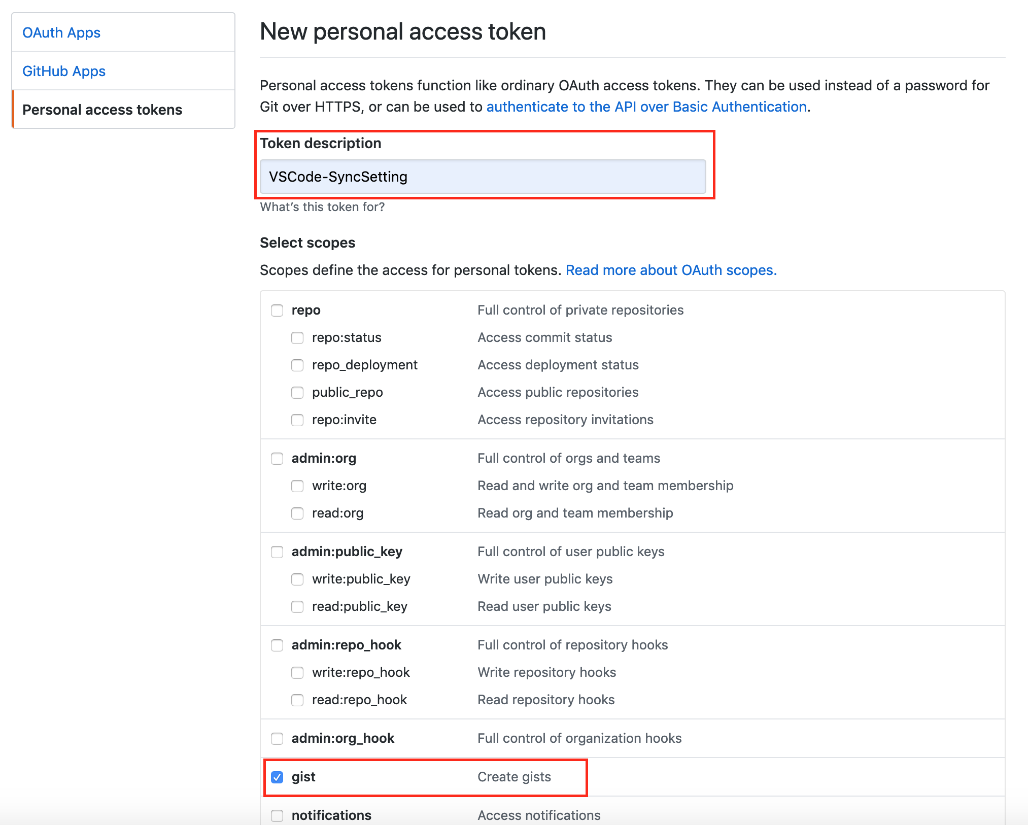 generate github token